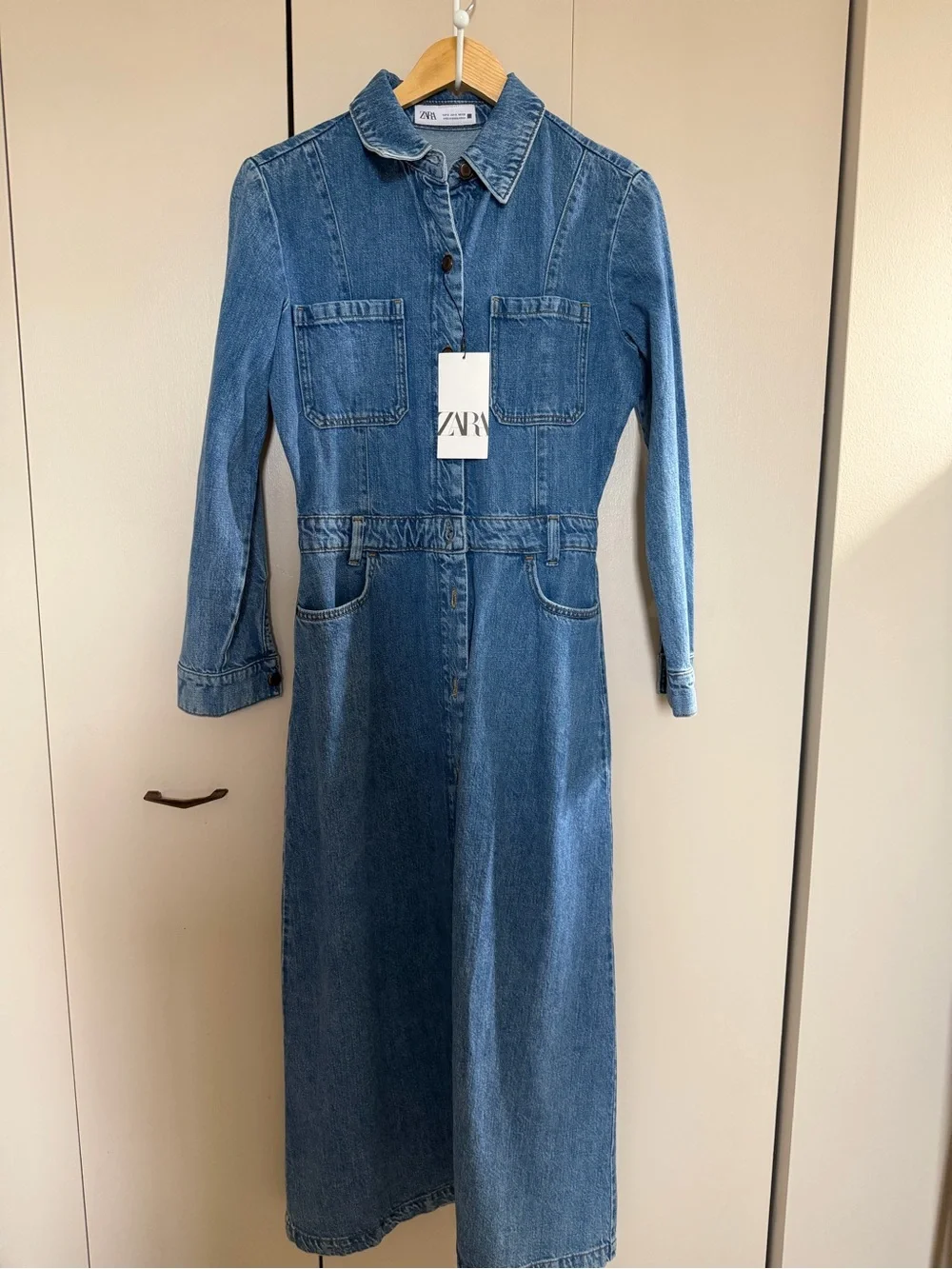 Classic Denim Button-Front Maxi Dress - Picture 3 of 8